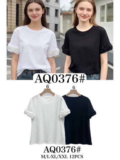 Camiseta rosas 3d en las mangas 2