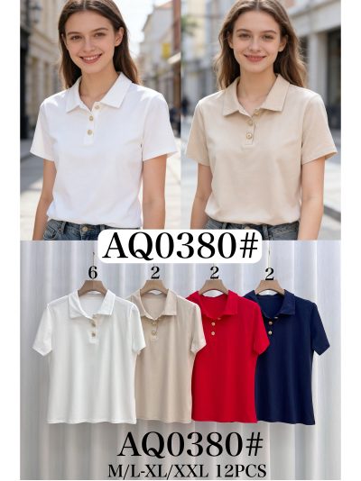 Camiseta cuello polo botones dorados 2