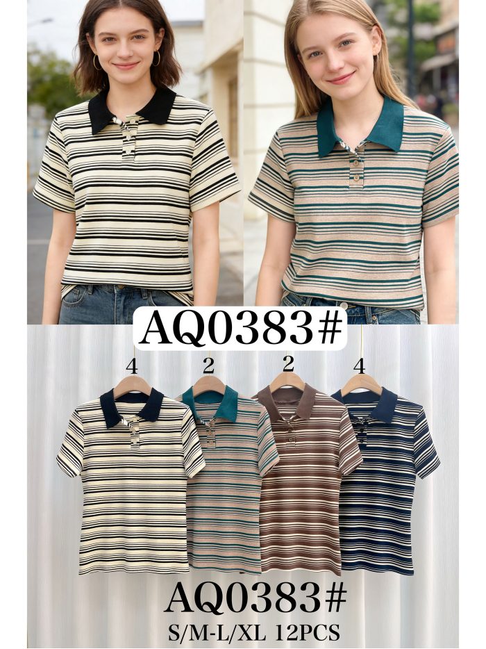 Camiseta cuello polo rayas