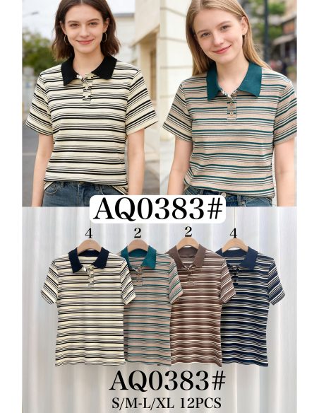 Camiseta cuello polo rayas