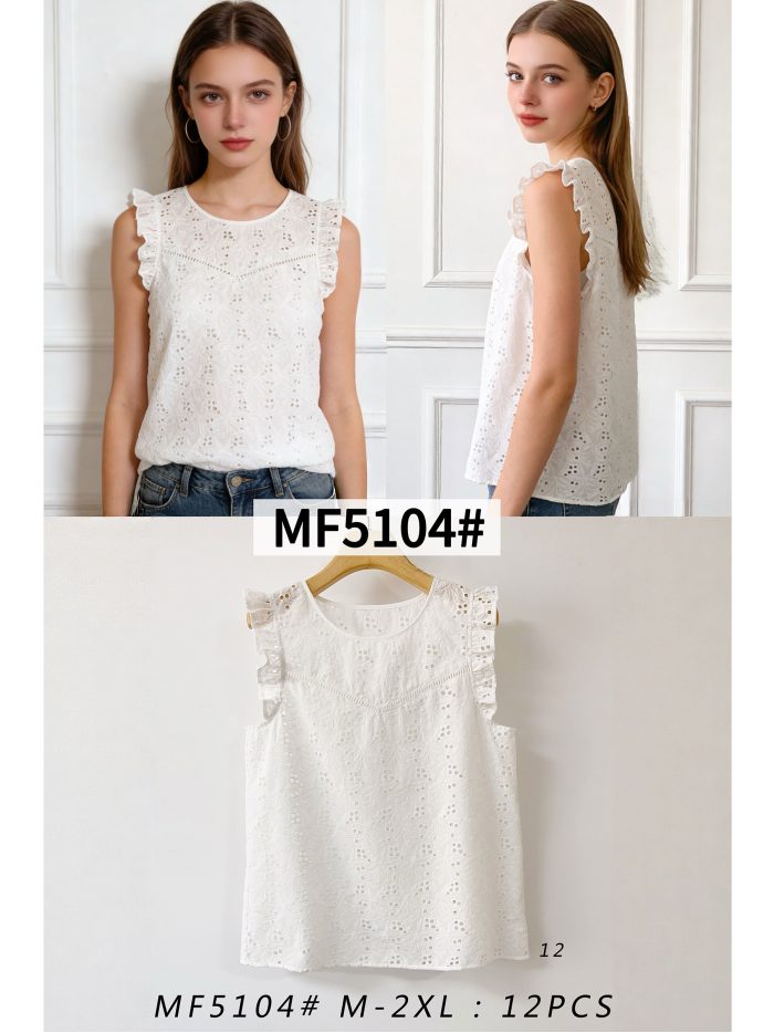 Top calado sin mangas volantes