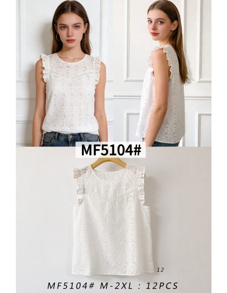 Top calado sin mangas volantes