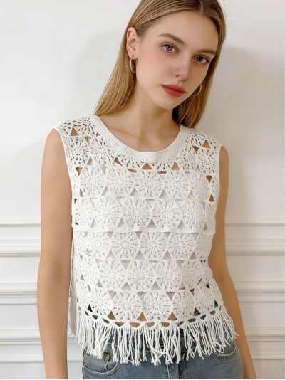 Top crochet flecos