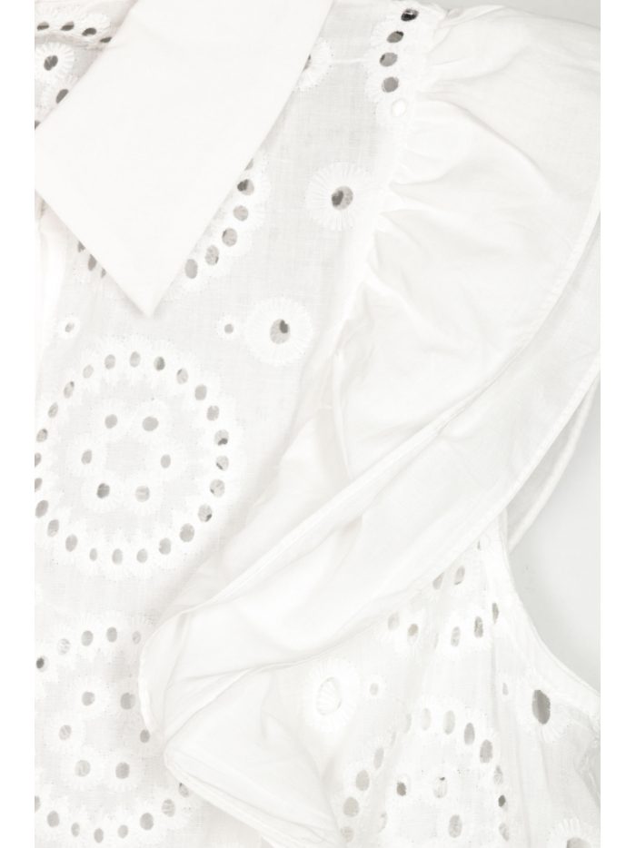 Camisa calada sin mangas algodón volantes