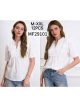 Blusa boho ricamata con maniche a sbuffo