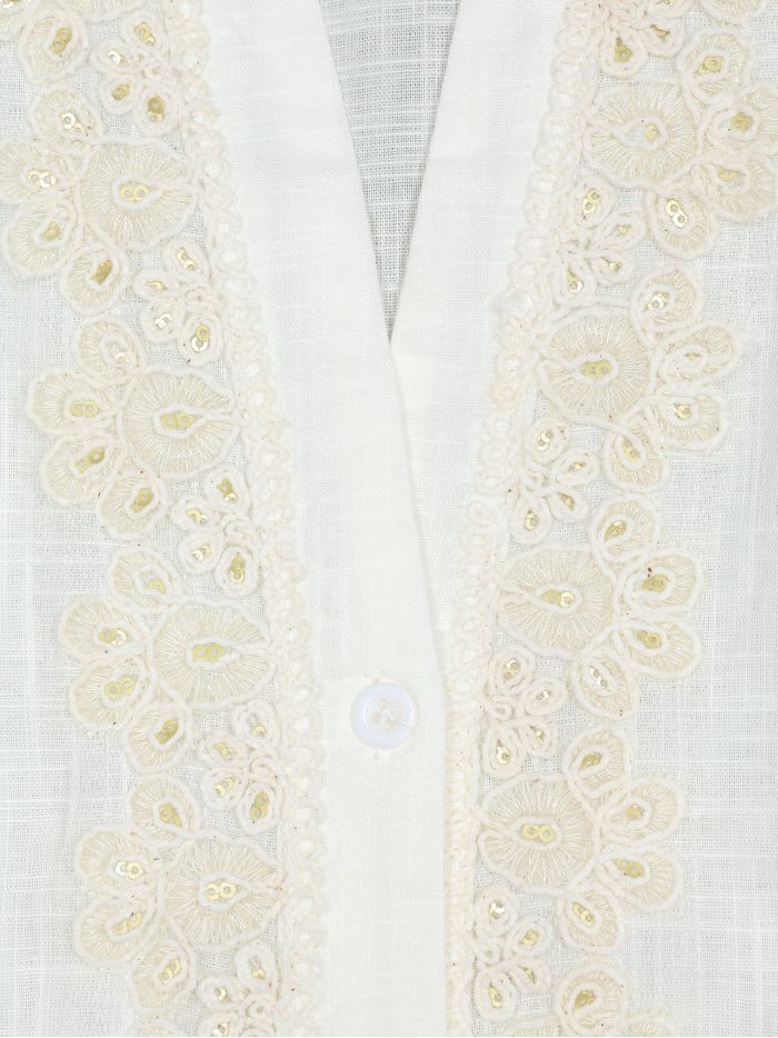 Blusa encaje efecto lino