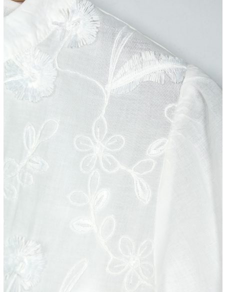 Bluse aus Baumwolle mit Blumenprägung