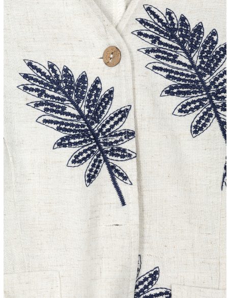 Chaleco bordado lino
