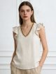 Camicetta in lino senza maniche con scollo a V