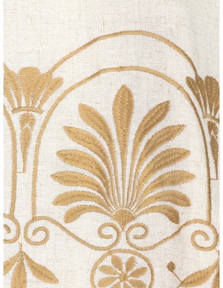 Blusa lino con bordado ornamental y escote pico