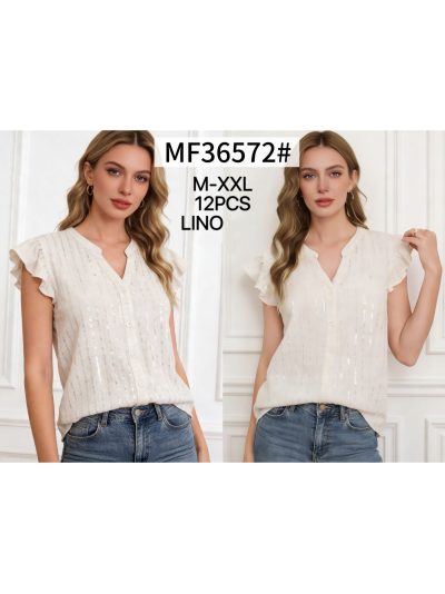 Blusa lino lentejuelas y botones 2