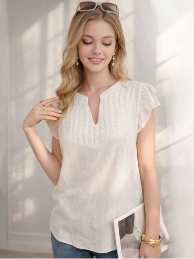 Blusa de linho com lantejoulas