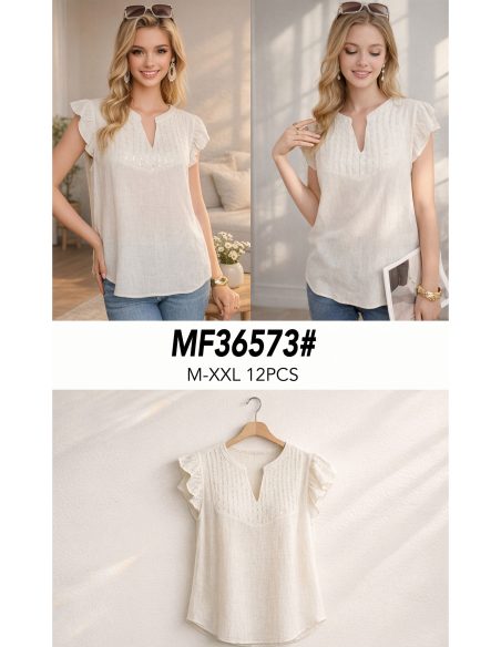 Leinenbluse mit Pailletten