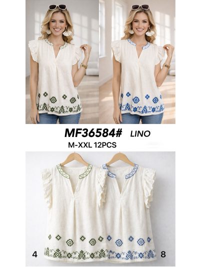 Blusa lino con bordado 2