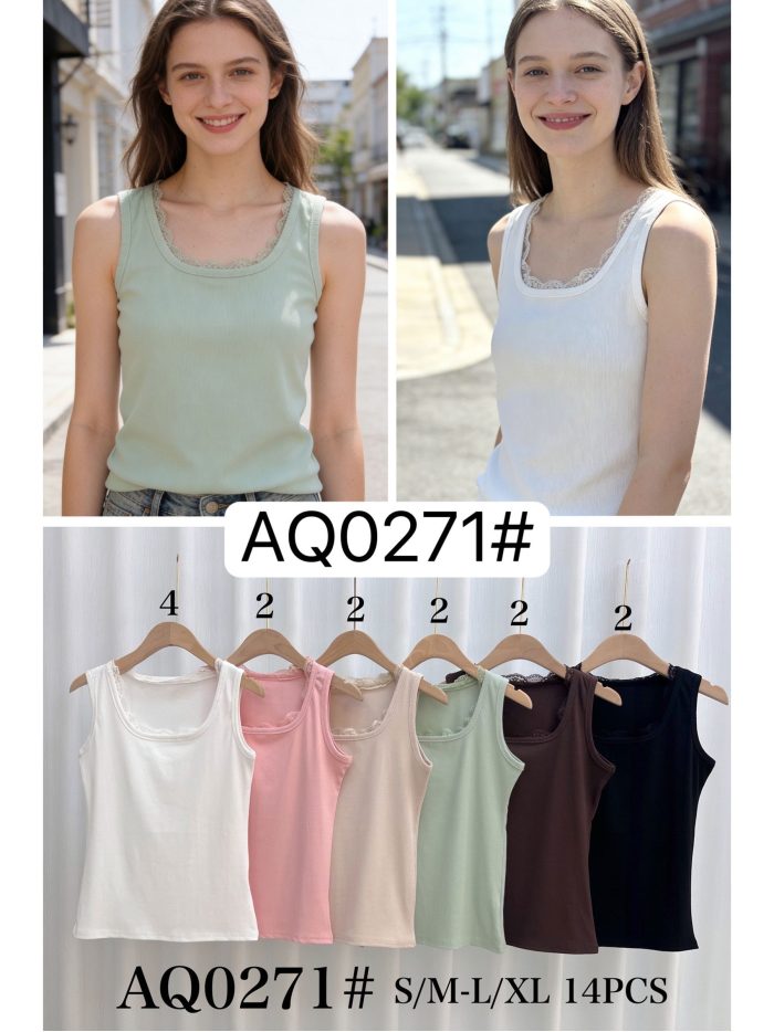 Canotta con scollo in pizzo | MF-AQ0271 | Vendita all'ingrosso