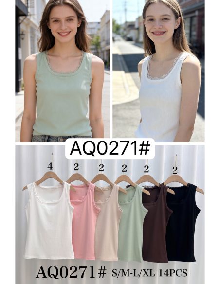 Canotta con scollo in pizzo | MF-AQ0271 | Vendita all'ingrosso