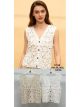 Floral crochet button-up vest