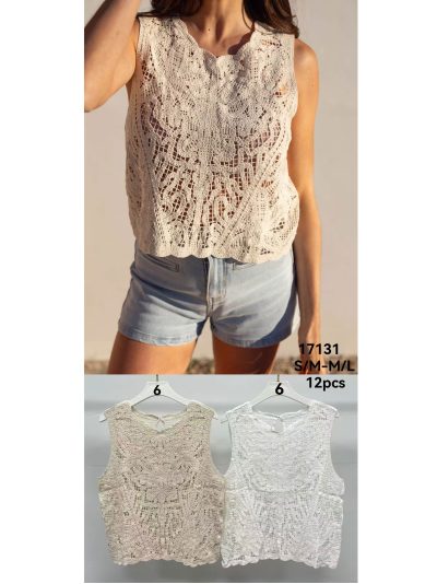 Top all'uncinetto traforato 2