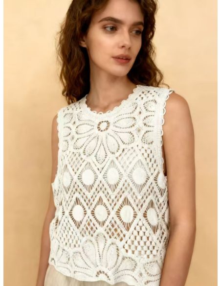Top de crochet calado
