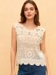 Top de crochet calado geométrico