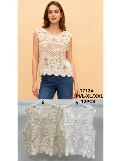 Top de crochet calado geométrico 2