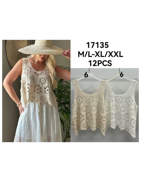 haut en crochet ajouré