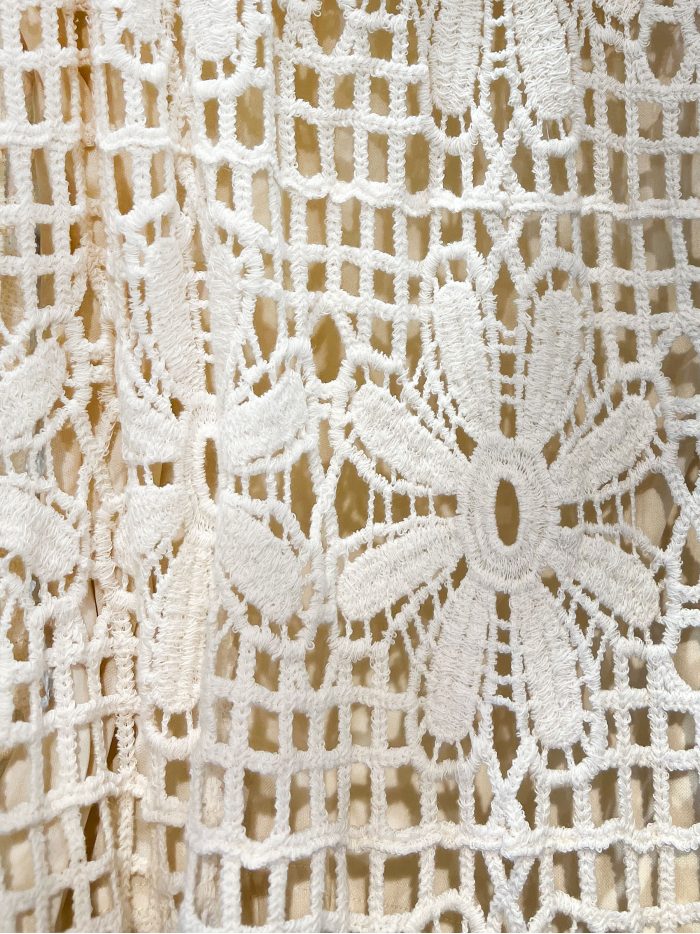 Saia longa de crochê floral