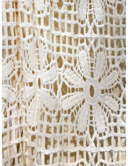 Saia longa de crochê floral