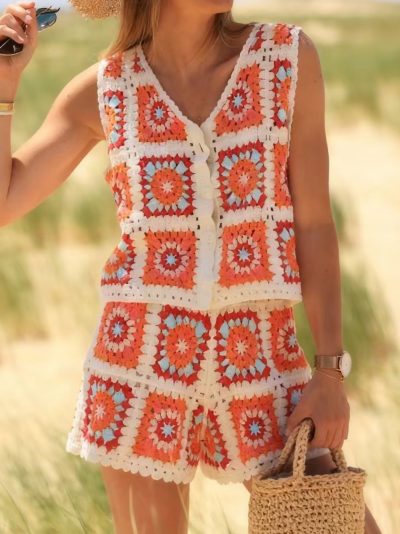 Chaleco de crochet patchwork