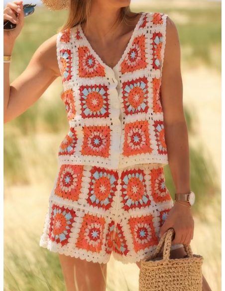 Chaleco de crochet patchwork