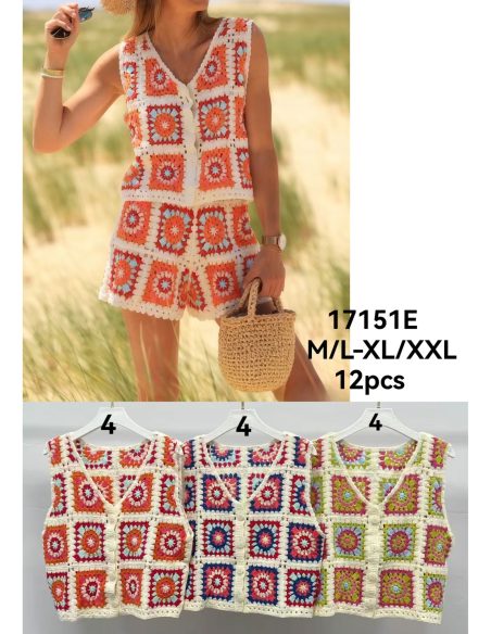 Chaleco de crochet patchwork