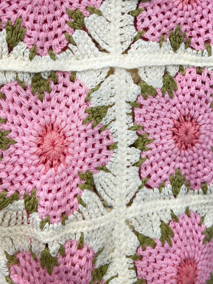 Crochet flower patchwork crop top