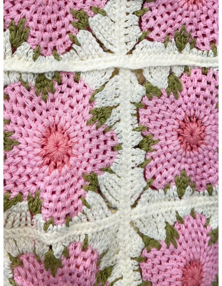 Crochet flower patchwork crop top