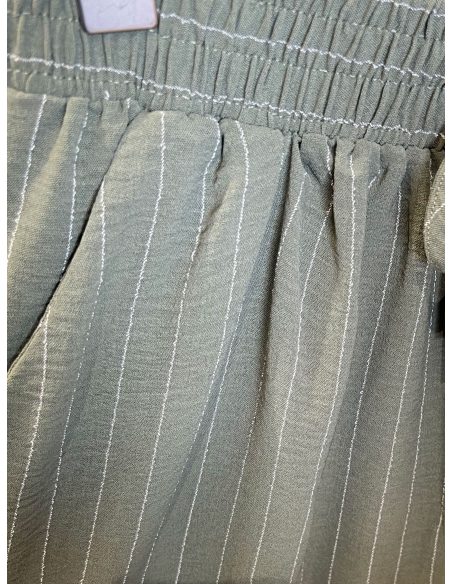 Pantalon fluide rayé avec cordon de serrage