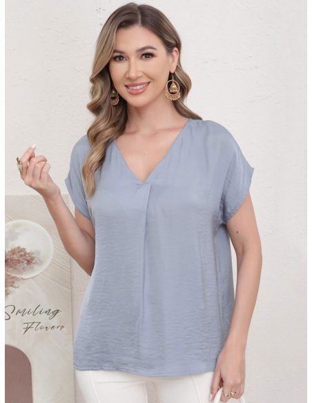 Blusa effetto seta con scollo a V