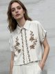 Camisa de lino bordada