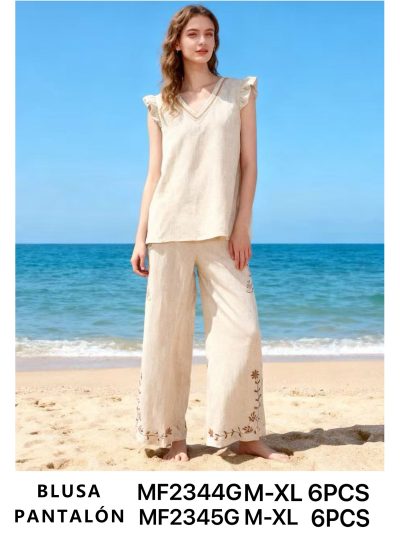 Blusa de linho com babado nos ombros. 2