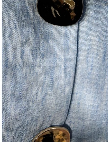 Conjunto de efecto lino: chaleco botones joya y pantalón