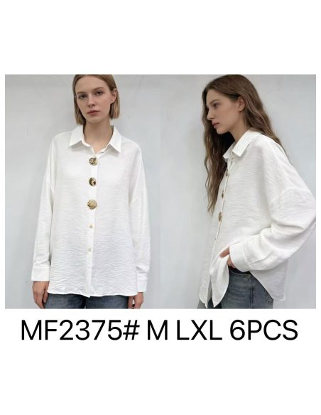 Camisa fluida con botones joya