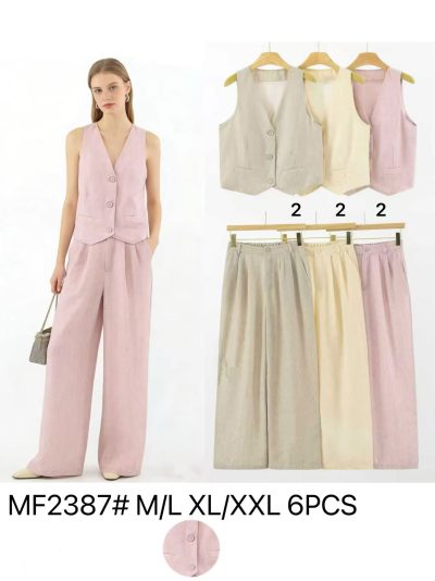 Completo effetto lino: gilet e pantaloni 2