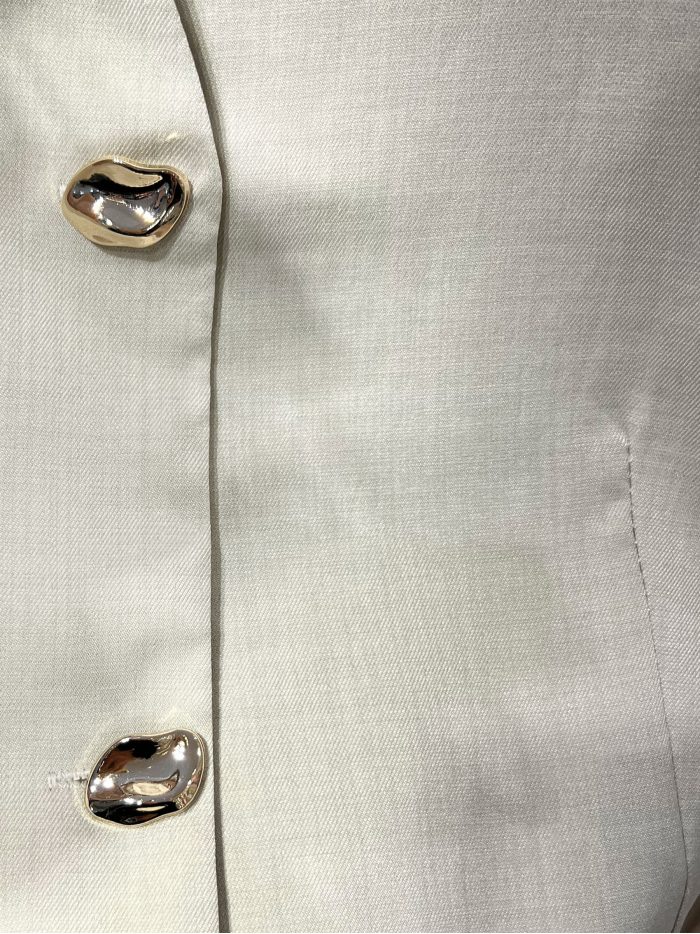 Abito su misura: gilet con bottoni dorati e pantaloni