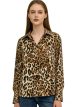 camicia in raso con stampa leopardata