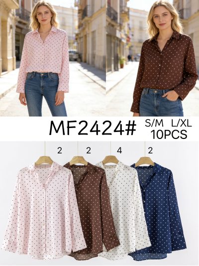 Camisa satinada de lunares 2