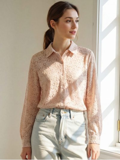 Camisa de encaje floral