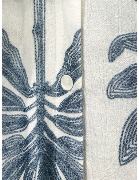 Vestido camisero bordado palmeras con cinturón