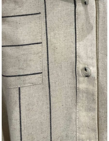 Vestido camisero midi de rayas con cinturón