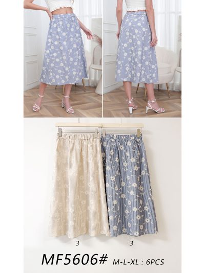 Falda midi bordada con flores 2