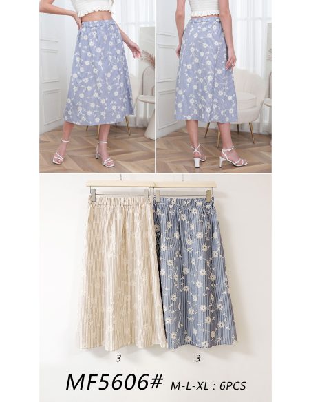 Midirock mit Blumenstickerei