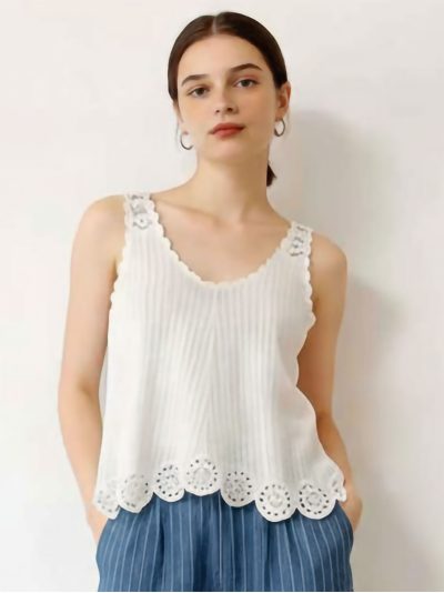 Top de punto crochet con puntilla