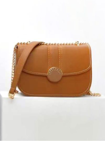 Bolso bandolera con cadena y cierre redondo